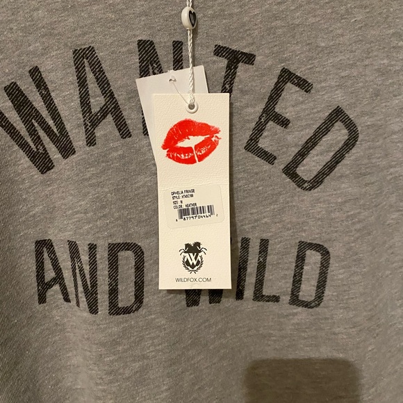 Wildfox wanted and Wild Ophelia Fringe Gray Sweatshirt L Cowgirl western - Picture 10 of 11